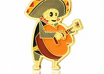 GS-JJ Guitarist Skull Cheap Custom Enamel Pins