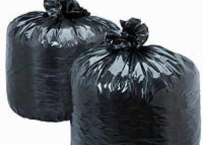 black garbage bag