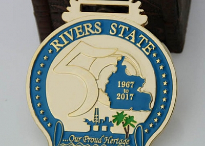 The custom medals are for The 50th of River States from 1967 to 2017. Rivers State, also known simpl