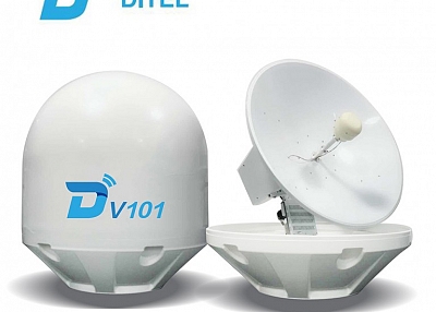 Ditel V101 100cm Ku band marine VSAT communication antenna providing satellite internet service