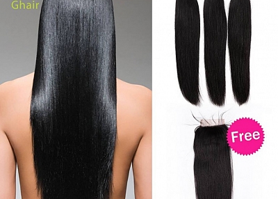 Ghairs Peruvian bundle natural black, 10-30'', all texture