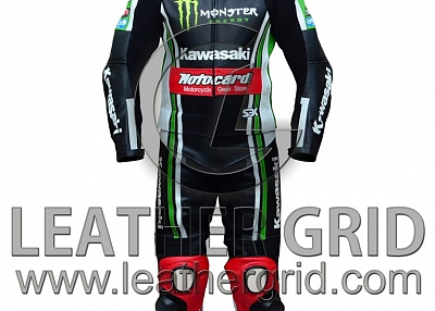 Tom Sykes Kawasaki Ninja Two Piece Motorbike Racing Leather Suit