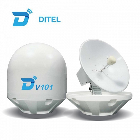 Ditel V101 100cm Ku band marine VSAT communication antenna providing satellite internet service