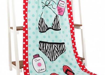  Microfiber reactive printed beach towel