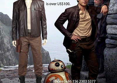 ManLuYunXiao Star Wars 8 Poe Dameron Cosplay Costume Adult Full Set For Men Custom Made