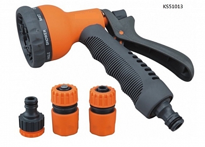 hose spray gun/water nozzle set 8-pattern with quick connectors