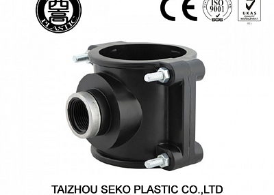 Black plastic female clamp saddle pp pn16 irrigation pipe compression fittings