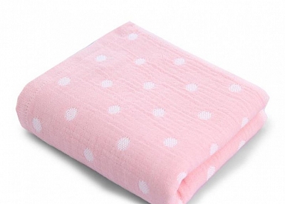   Combed cotton gauze polka dot towel