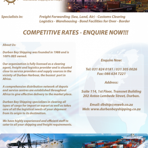 Durban Bay Shipping - Your leading partner in Africa